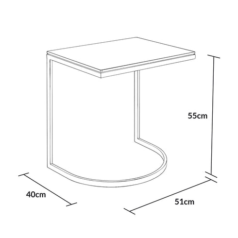 Mavry Sofa Table Gold - Glass Top
